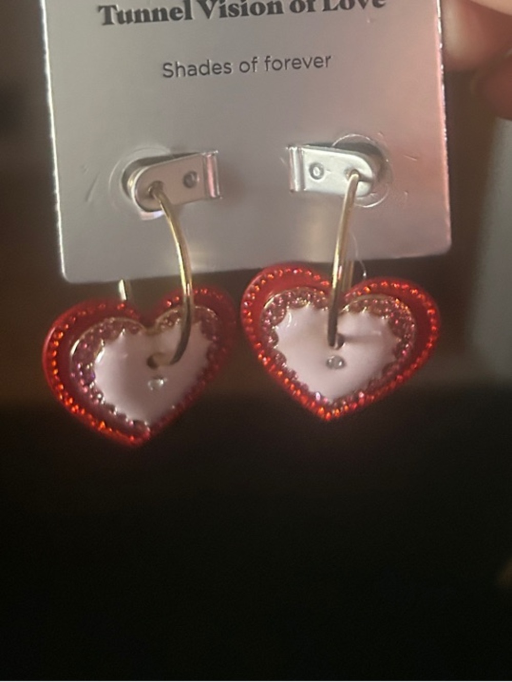 Sugarfix Red & Pink Heart Hoop Earrings new!